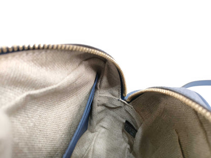 GUCCI GG Canvas Gucci 449413 GG Canvas Leather Beige Blue Shoulder Bag