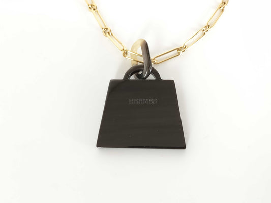 HERMES Kelly Hermes Kelly Amulet Buffalo Horn Necklace Necklace