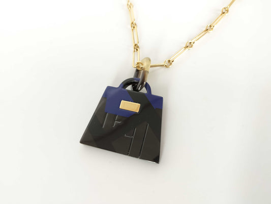 HERMES Kelly Hermes Kelly Amulet Buffalo Horn Necklace Necklace
