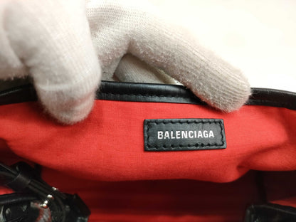 BALENCIAGA Navy Cabas 339933 Handbag with Pouch