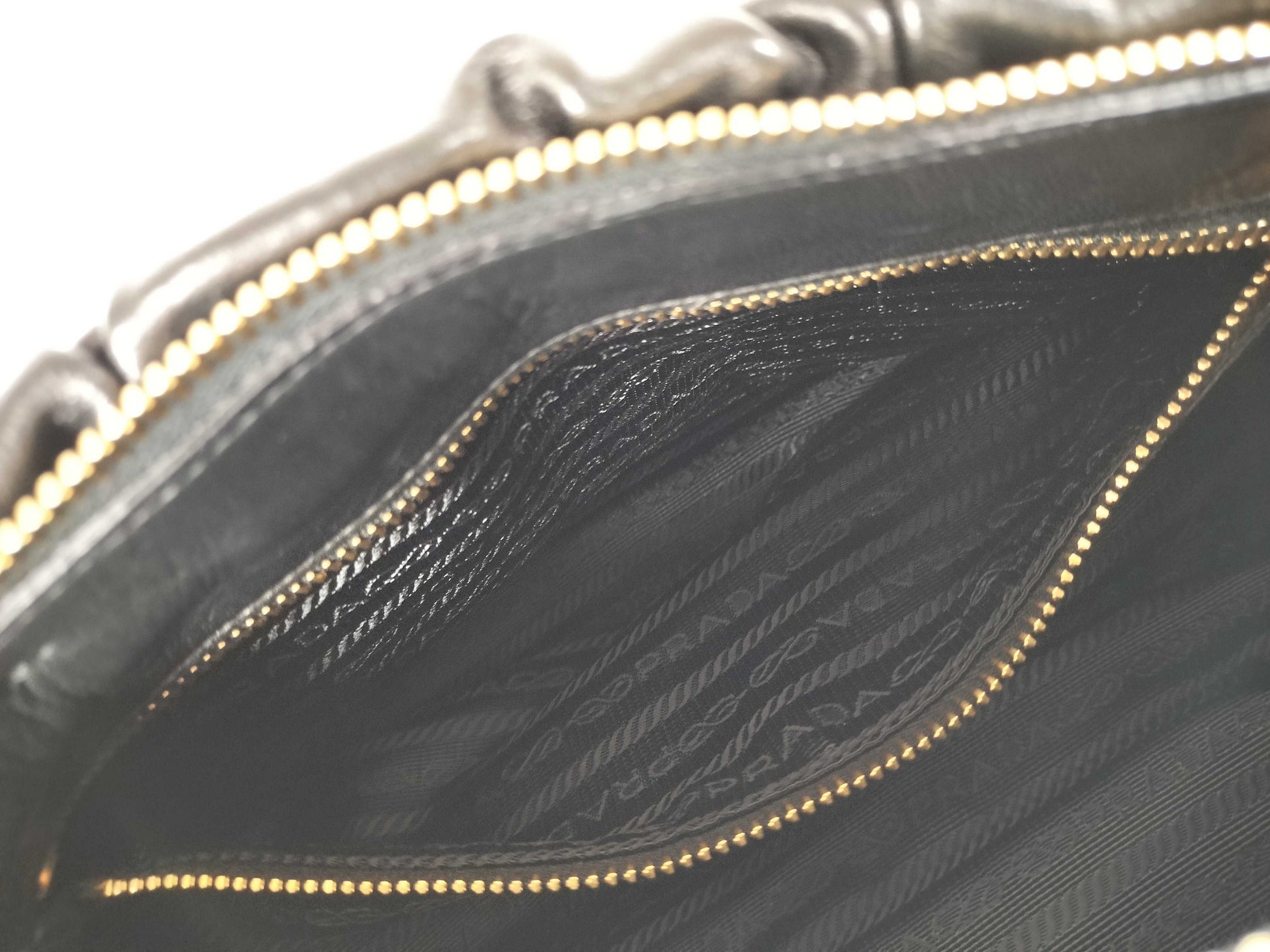PRADA Prada Nappa Gathered 2-Way Handbag Black Handbag