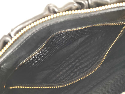 PRADA Prada Nappa Gathered 2-Way Handbag Black Handbag
