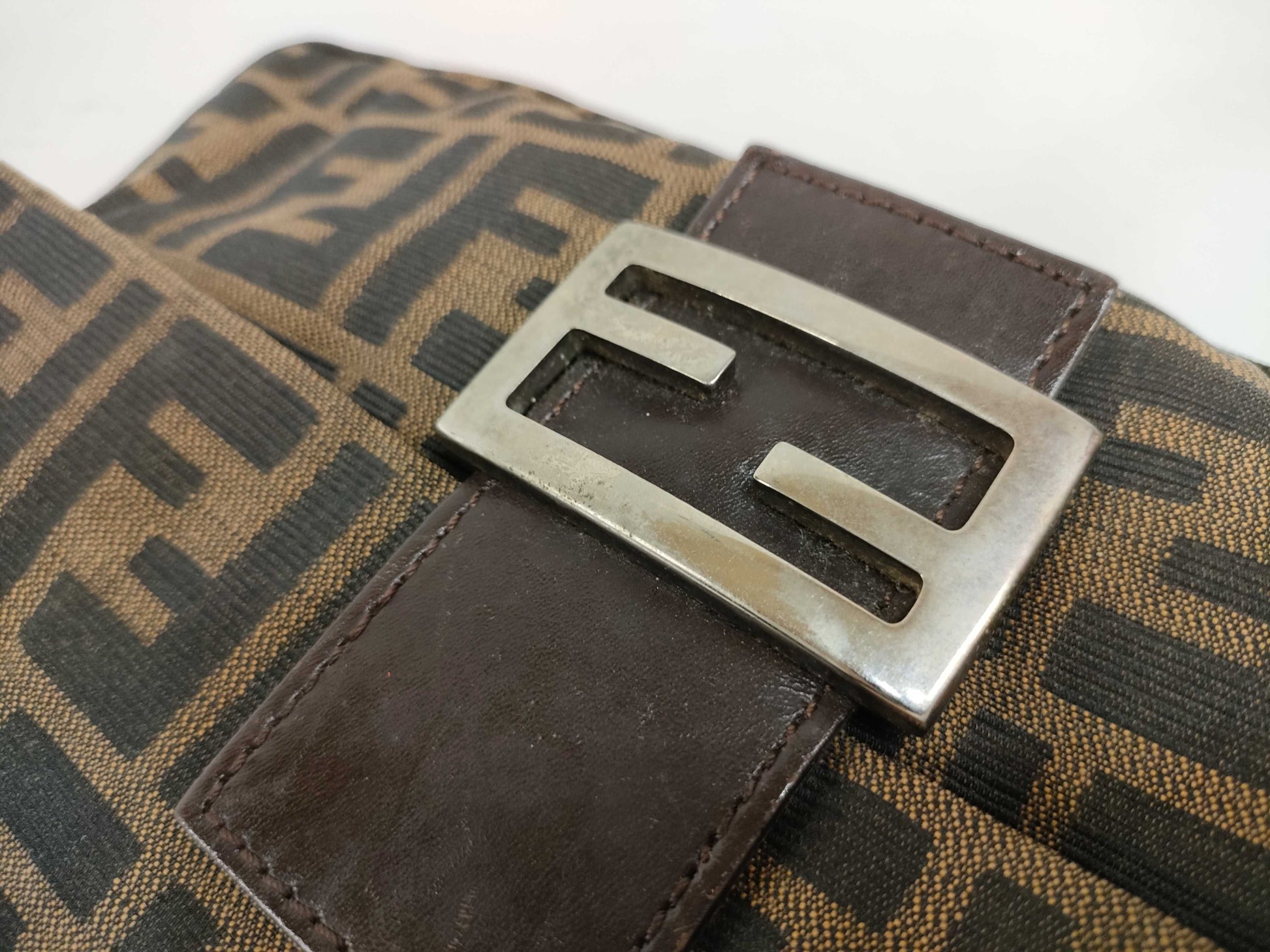FENDI Zucca Mamma Bucket 26424 Shoulder Bag Handbag Handbag