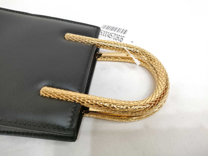 BVLGARI Serpenti Leather 2-Way Handbag/Shoulder Bag, Black