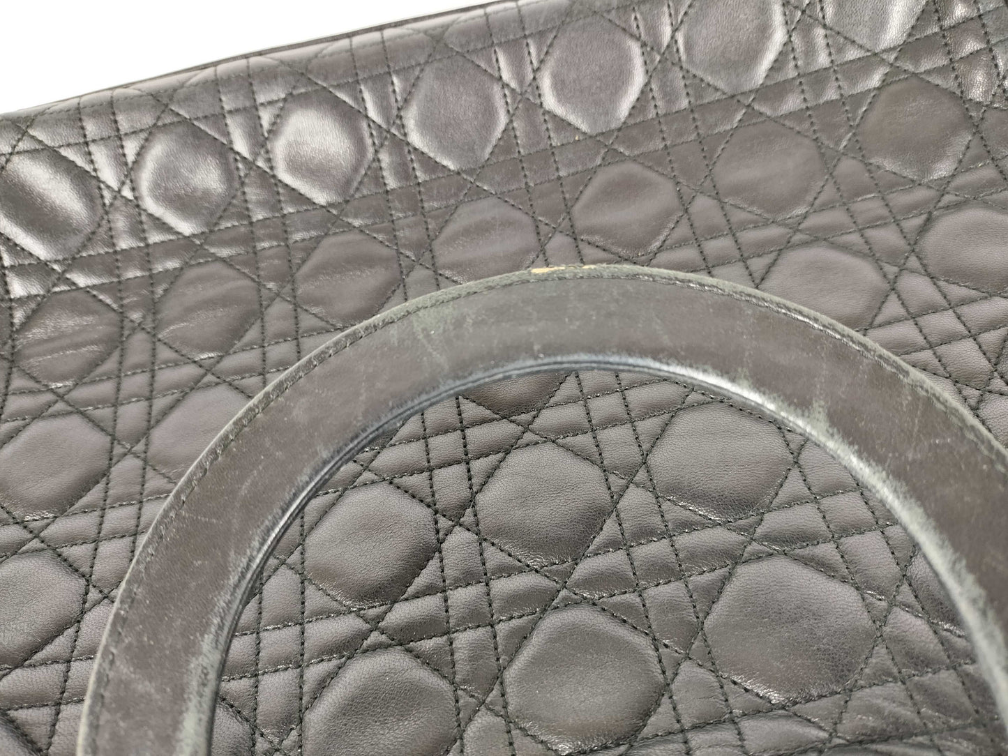Dior Lady Dior Cannage Leather Handbag in Black