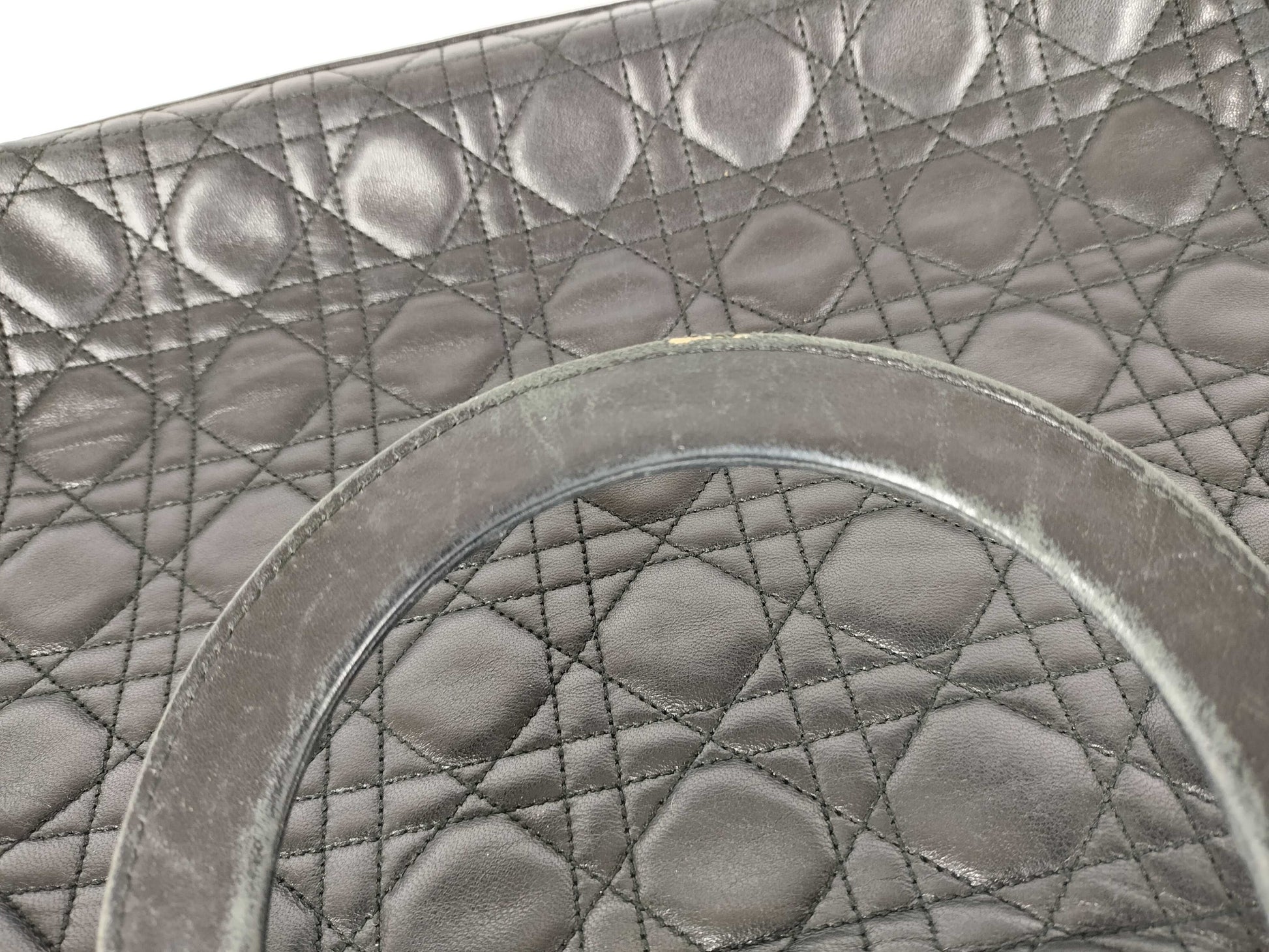 Dior Lady Dior Cannage Leather Handbag in Black