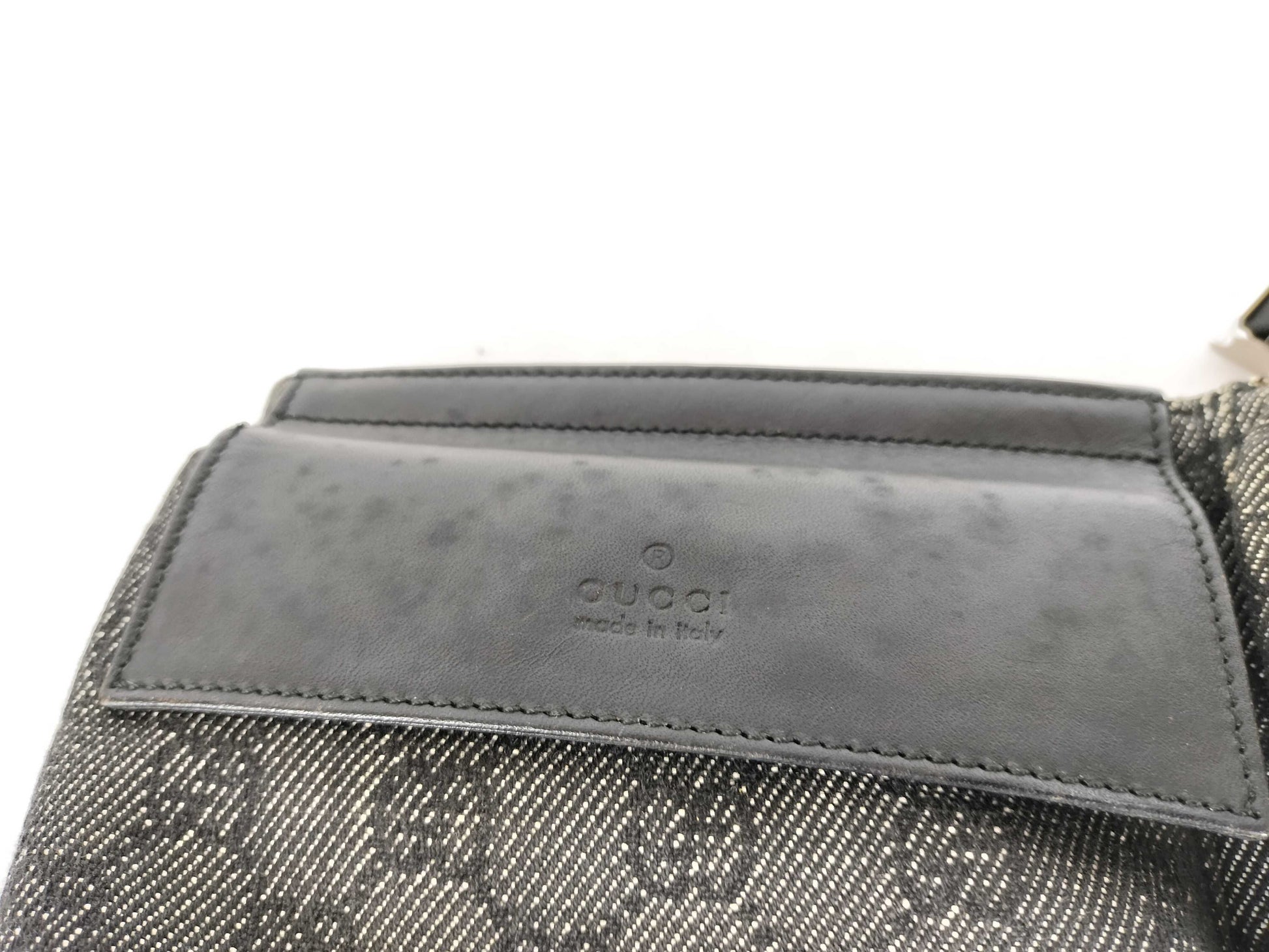 GUCCI GG Canvas Denim Waist Bag Body Bag 28566