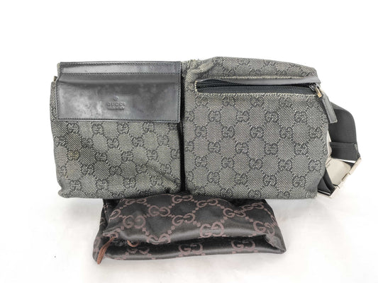 GUCCI GG Canvas Denim Waist Bag Body Bag 28566