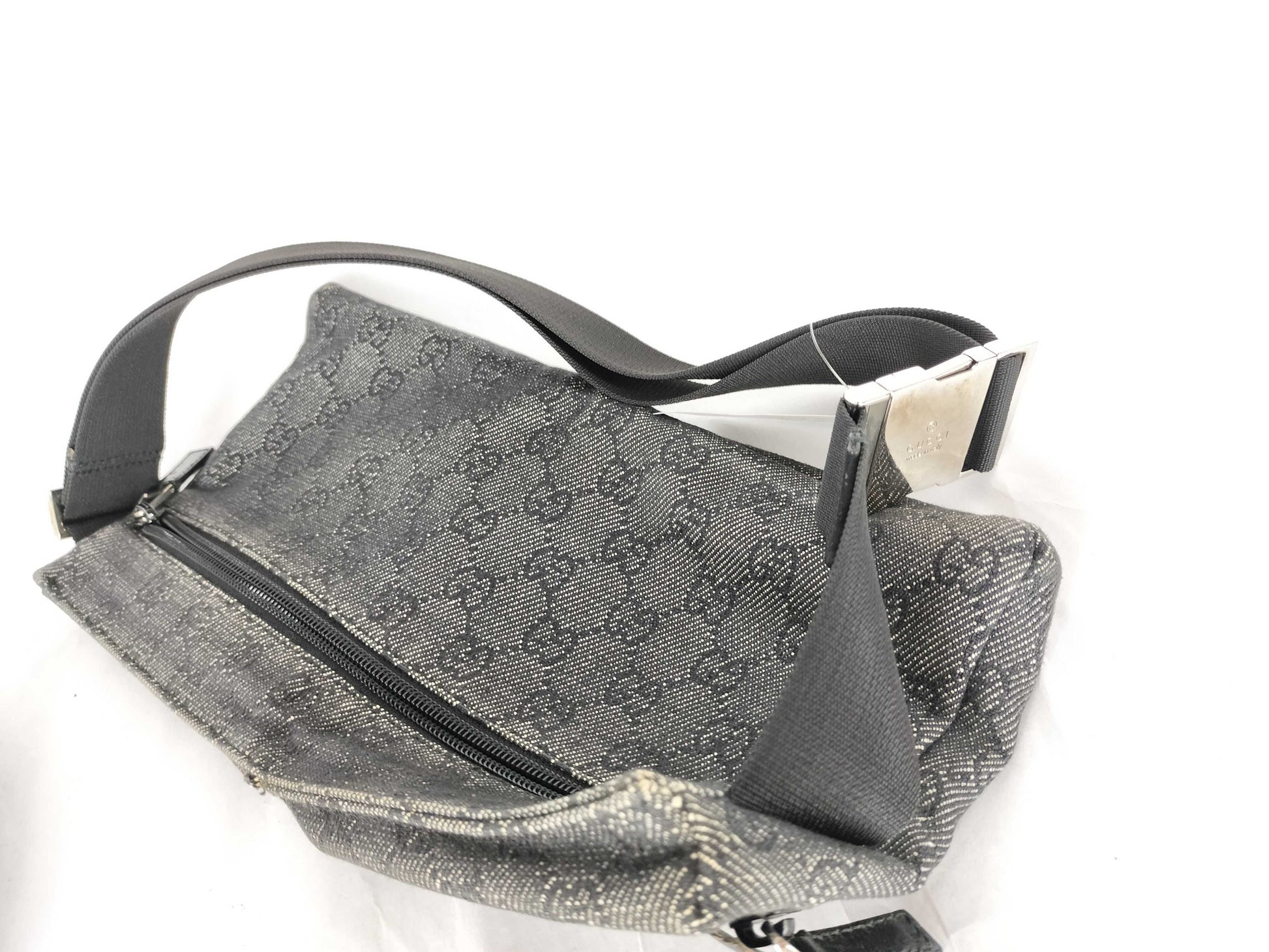 GUCCI GG Canvas Denim Waist Bag Body Bag 28566