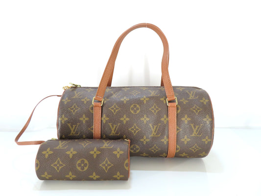 LOUIS VUITTON Monogram Papillon Handbag with Pouch M51365