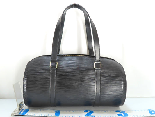 LOUIS VUITTON Epi Soufflot M52222 Noir Handbag with Pouch