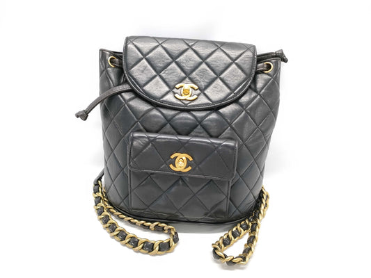 CHANEL Lambskin Matelasse Coco Mark Backpack