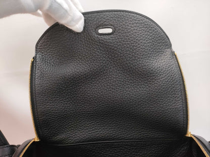 HERMES Lindy 26 Black Taurillon Clemence Leather Shoulder Bag with GD Hardware and K Stamp