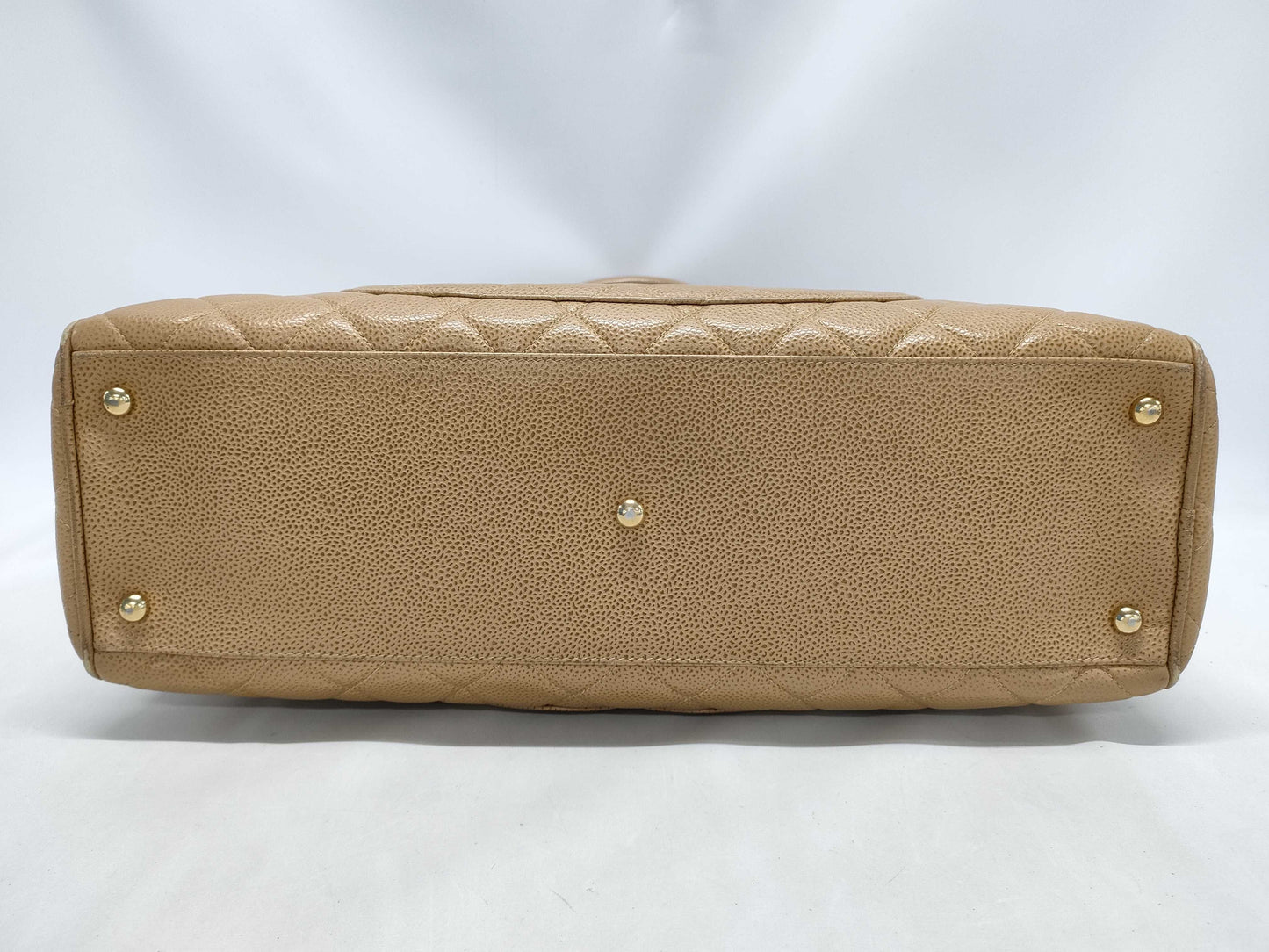 CHANEL Caviar Skin Coco Mark Mini Boston Handbag