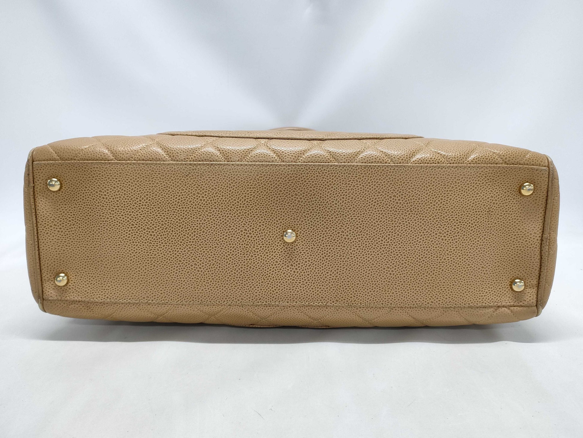 CHANEL Caviar Skin Coco Mark Mini Boston Handbag
