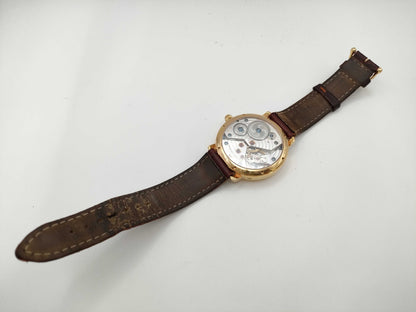 MAURICE LACROIX Calendar Retrograde AD42764 76847 Manual Winding 18K Yellow Gold Men's Watch
