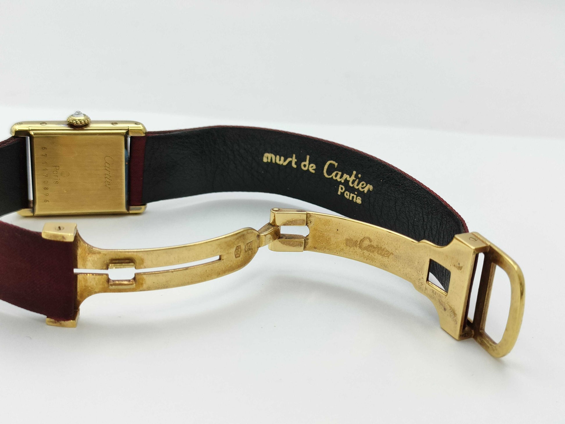 Cartier Tank Louis SM 671170896 Manual Winding PARIS Dial 18K Gold Women's Watch