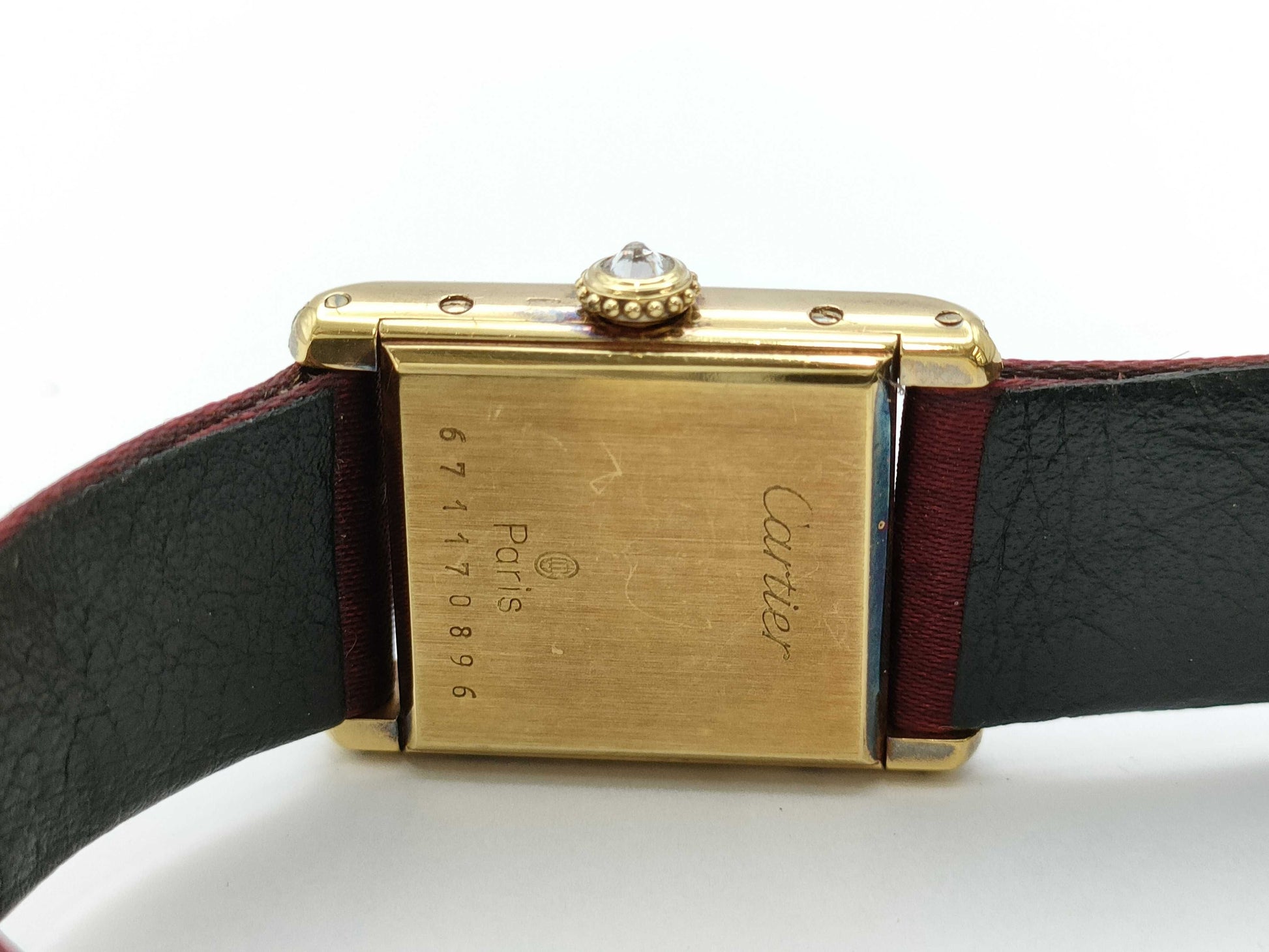 Cartier Tank Louis SM 671170896 Manual Winding PARIS Dial 18K Gold Women's Watch
