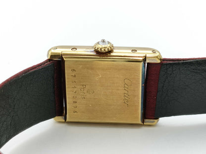 Cartier Tank Louis SM 671170896 Manual Winding PARIS Dial 18K Gold Women's Watch