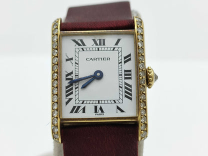 Cartier Tank Louis SM 671170896 Manual Winding PARIS Dial 18K Gold Women's Watch