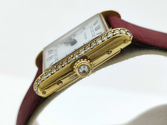 Cartier Tank Louis SM 671170896 Manual Winding PARIS Dial 18K Gold Women's Watch