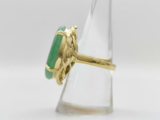 Jade 20.29ct K18 13.9g Ring 