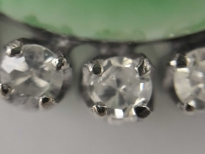 Jadeite Diamond Sterling Silver 4.5g Pendant Top 