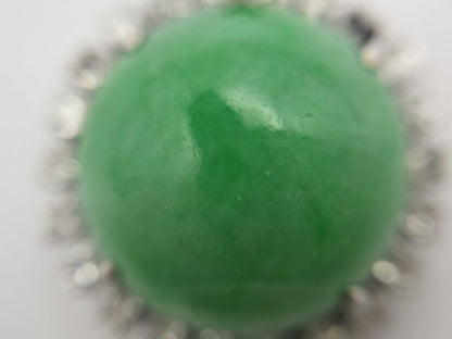 Jadeite Diamond Sterling Silver 4.5g Pendant Top 