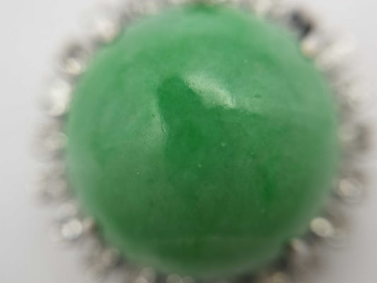 Jadeite Diamond Sterling Silver 4.5g Pendant Top 