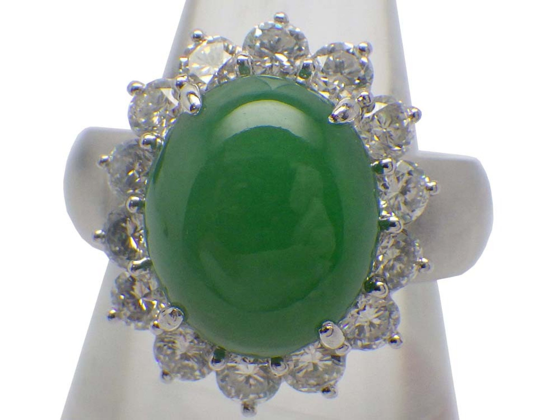 Jadeite 6.05ct D1.47ct PT900 15.2g Ring 
