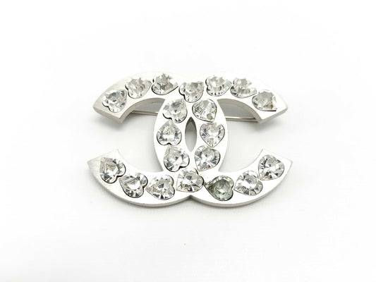 CHANEL Heart Rhinestone 04A Brooch