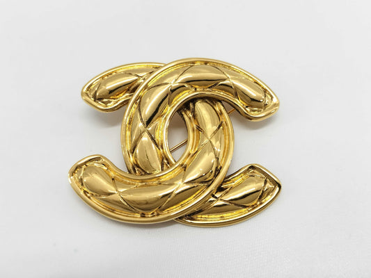 CHANEL Coco Mark Matelasse 1152 Brooch