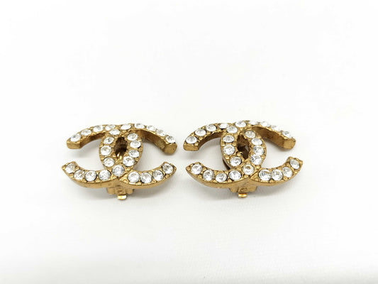 CHANEL Coco Mark Rhinestone 02A Earrings