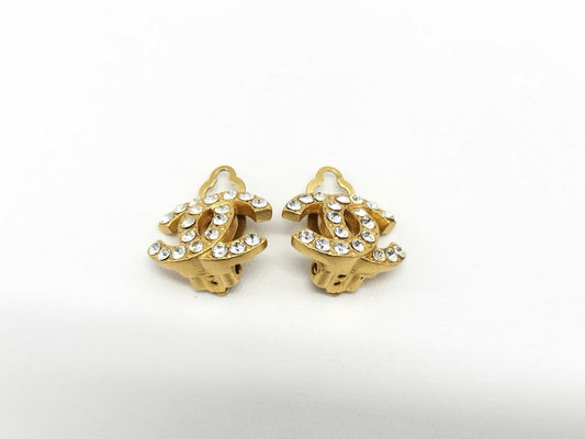 CHANEL Coco Mark Rhinestone 02A Earrings