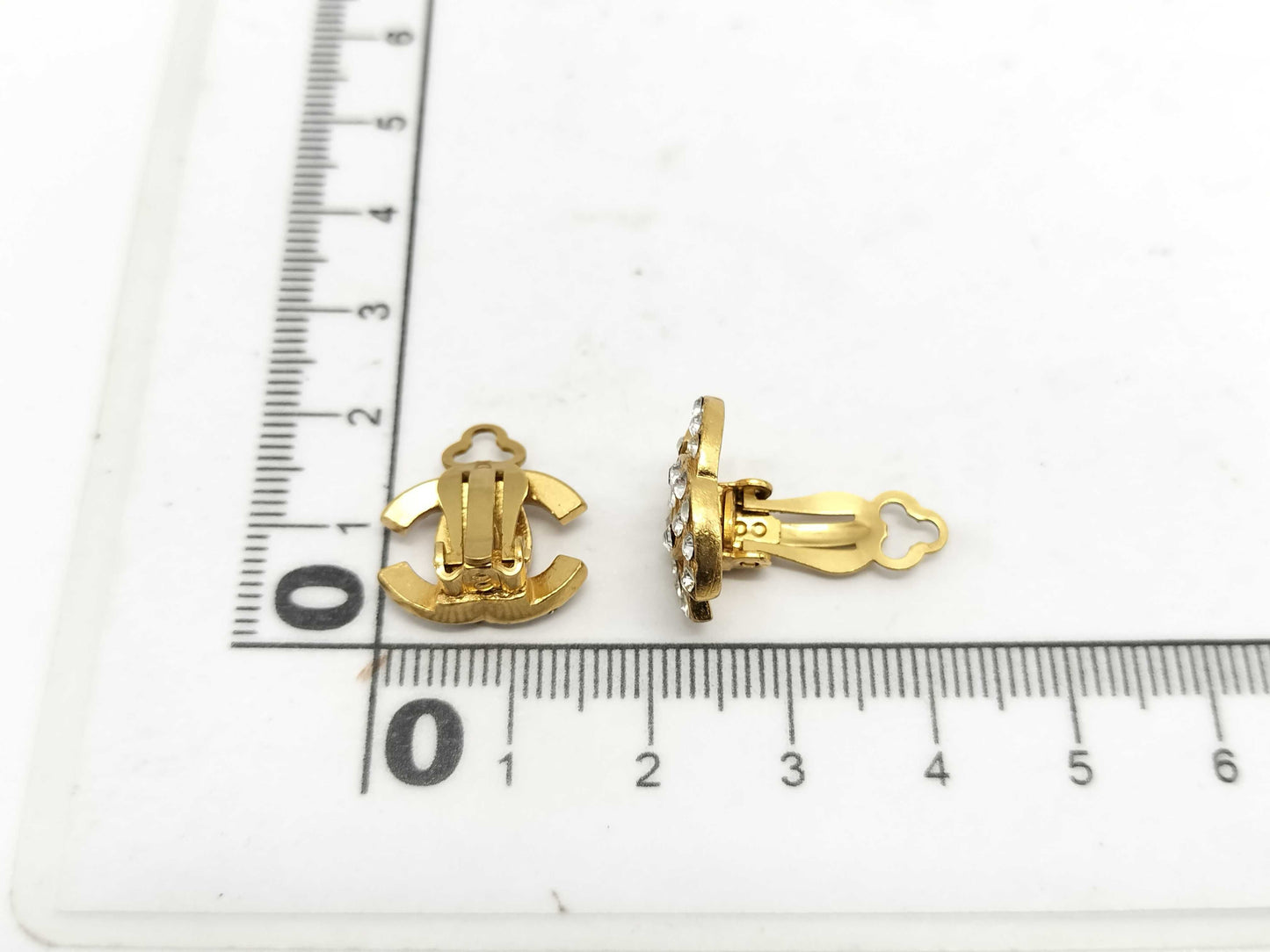 CHANEL Coco Mark Rhinestone 02A Earrings