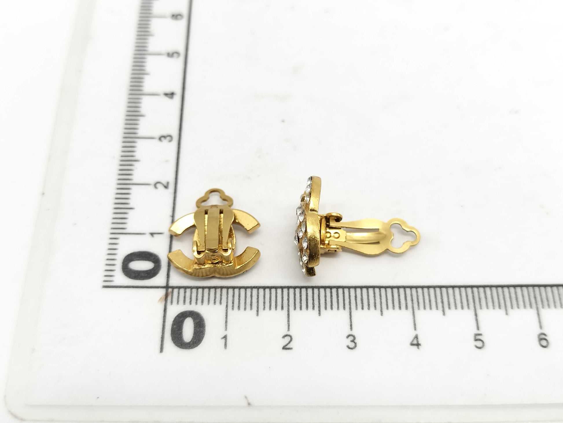CHANEL Coco Mark Rhinestone 02A Earrings