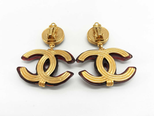 CHANEL Coco Mark Color Stone 99P Earrings