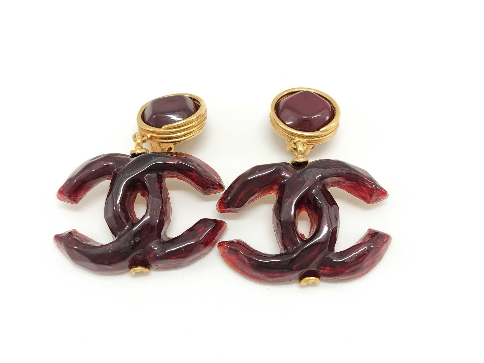 CHANEL Coco Mark Color Stone 99P Earrings