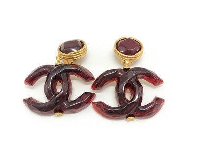 CHANEL Coco Mark Color Stone 99P Earrings