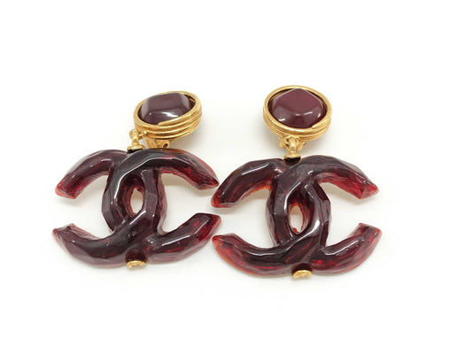 CHANEL Coco Mark Color Stone 99P Earrings