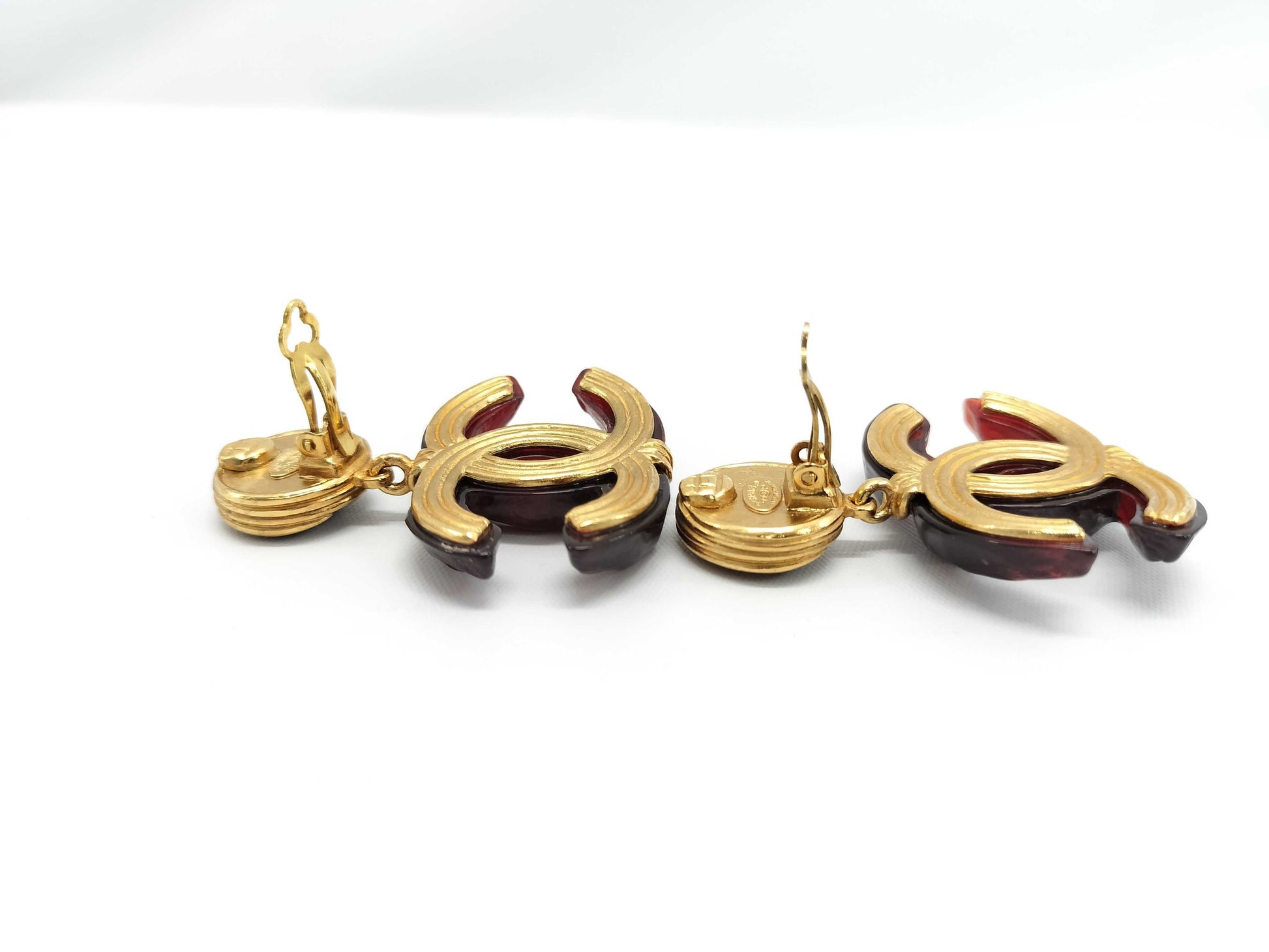 CHANEL Coco Mark Color Stone 99P Earrings