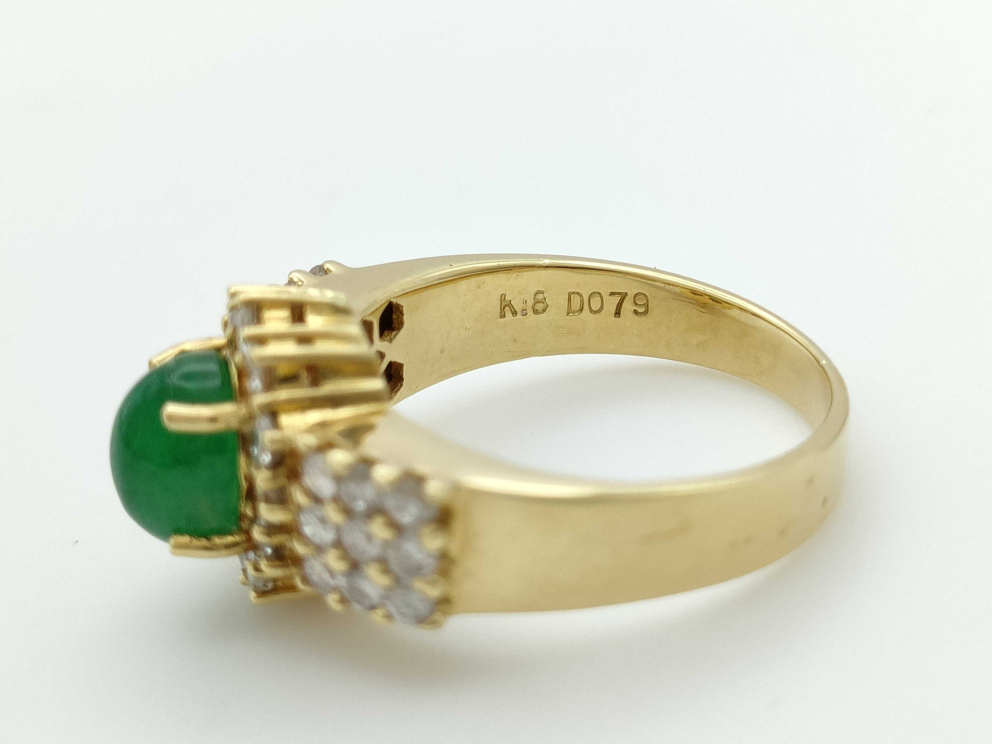Cabochon E1.29ct D0.79ct K18 6.7g Ring 