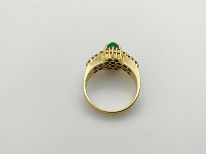Cabochon E1.29ct D0.79ct K18 6.7g Ring 
