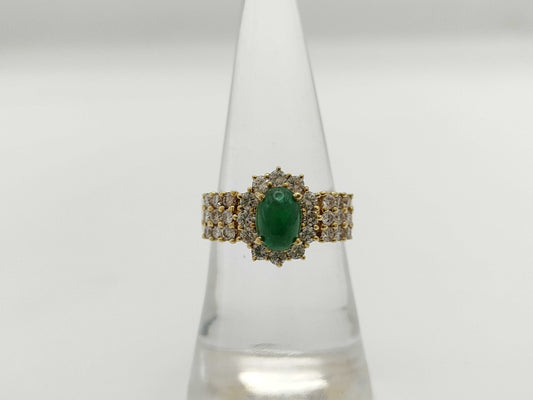 Cabochon E1.29ct D0.79ct K18 6.7g Ring 