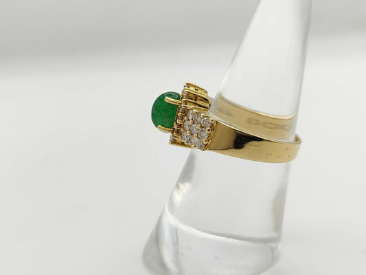 Cabochon E1.29ct D0.79ct K18 6.7g Ring 