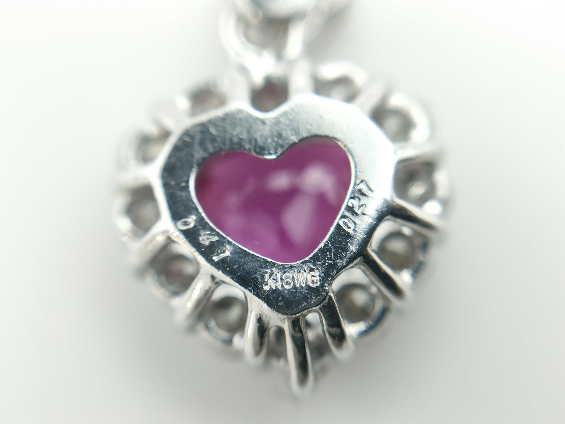 R0.41ct D0.27ct K18WG 1.3g Pendant Top 