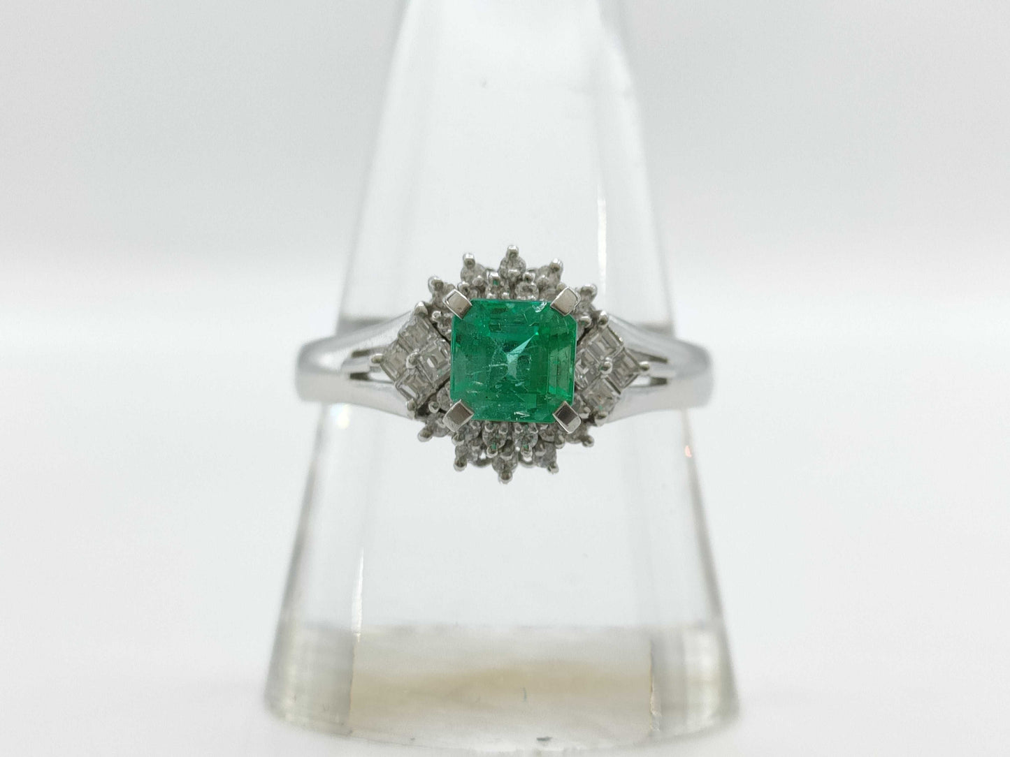 E0.88ct D0.23ct PT900 6.1g Ring 