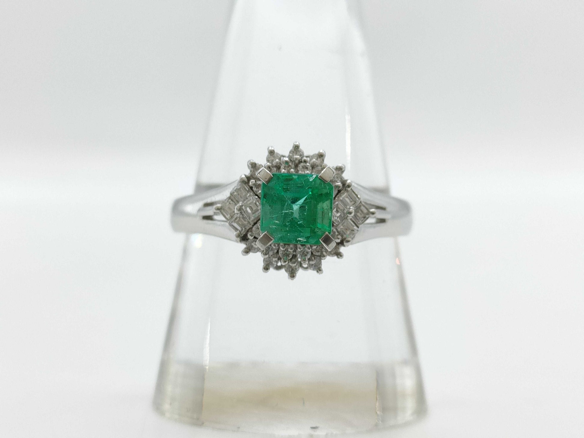 E0.88ct D0.23ct PT900 6.1g Ring 