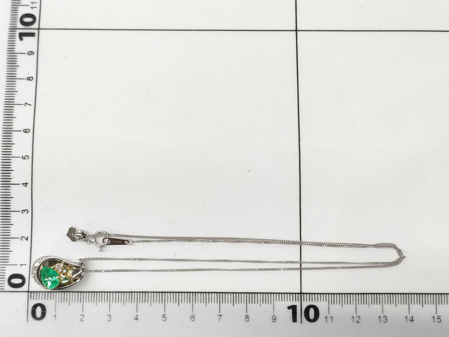 E1.29ct D0.16ct Pt999/Pt900/K18 7.9g Necklace 