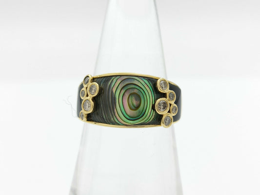 Colored Stone D0.20ct K18 5.0g Ring 